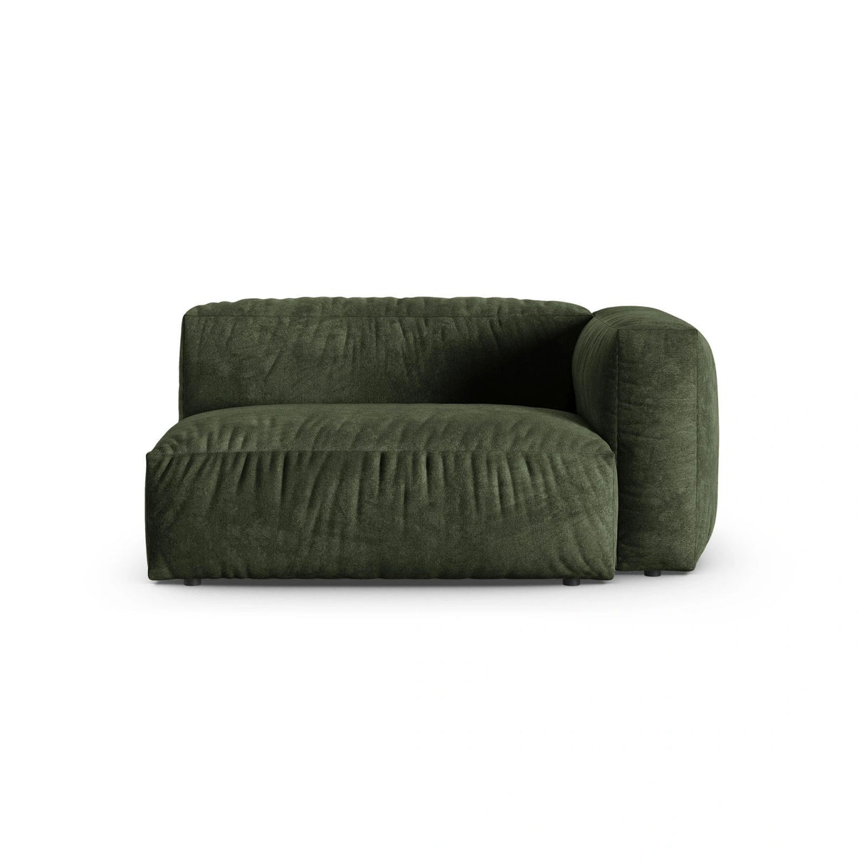 Martina Modulares Sofa Sitzelement, Rechte Seite, Sitztiefe 90 cm, aus Samt in Grün (Vogue 11), 160x120 cm von Micadoni – Bild 1