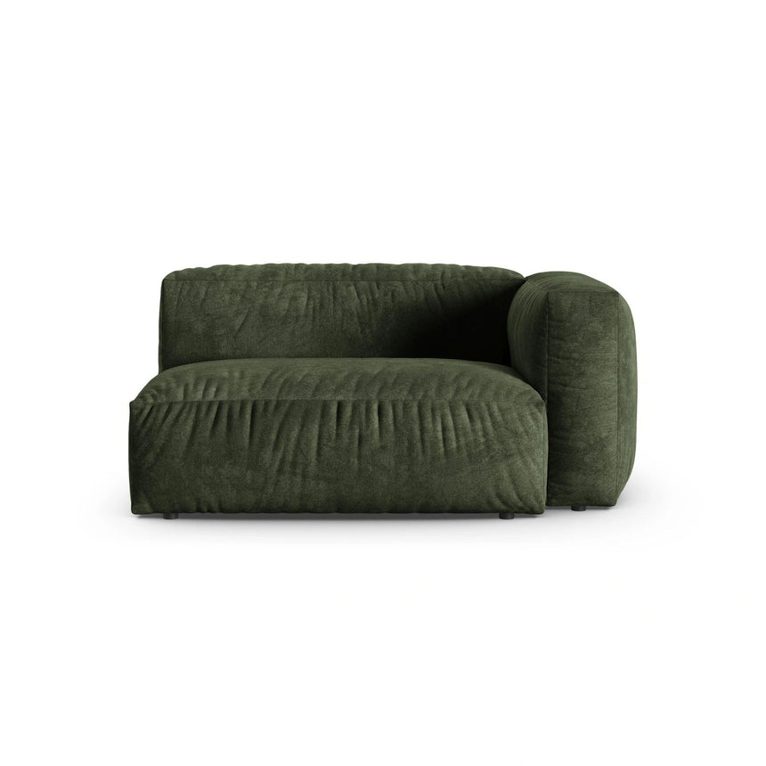 Martina Modulares Sofa Sitzelement, Rechte Seite, Sitztiefe 90 cm, aus Samt in Grün (Vogue 11), 160x120 cm von Micadoni – Bild 1