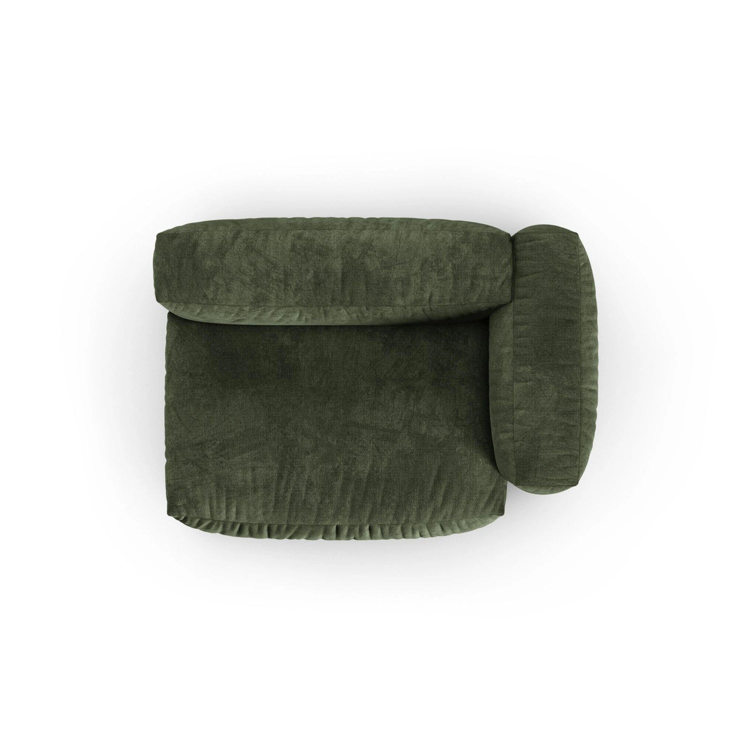 Martina Modulares Sofa Sitzelement, Rechte Seite, Sitztiefe 90 cm, aus Samt in Grün (Vogue 11), 160x120 cm von Micadoni – Bild 5