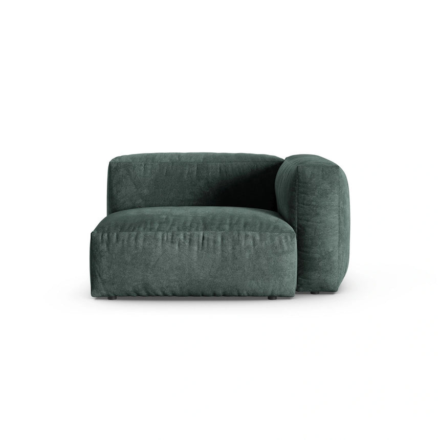Martina Modulares Sofa Sitzelement, Rechte Seite, Sitztiefe 90 cm, aus Samt in Petrol (Vogue 12), 120x120 cm von Micadoni – Bild 1