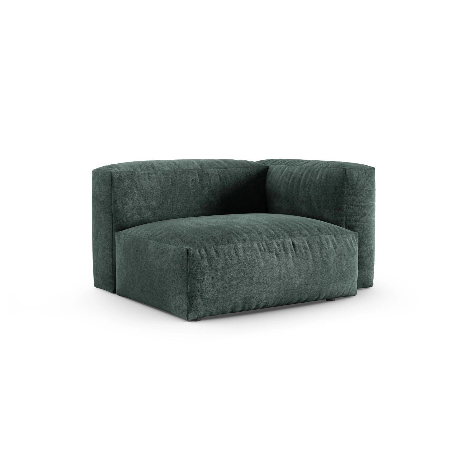 Martina Modulares Sofa Sitzelement, Rechte Seite, Sitztiefe 90 cm, aus Samt in Petrol (Vogue 12), 120x120 cm von Micadoni – Bild 3