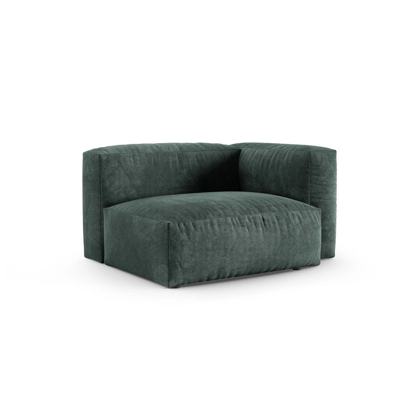 Martina Modulares Sofa Sitzelement, Rechte Seite, Sitztiefe 90 cm, aus Samt in Petrol (Vogue 12), 120x120 cm von Micadoni – Bild 3