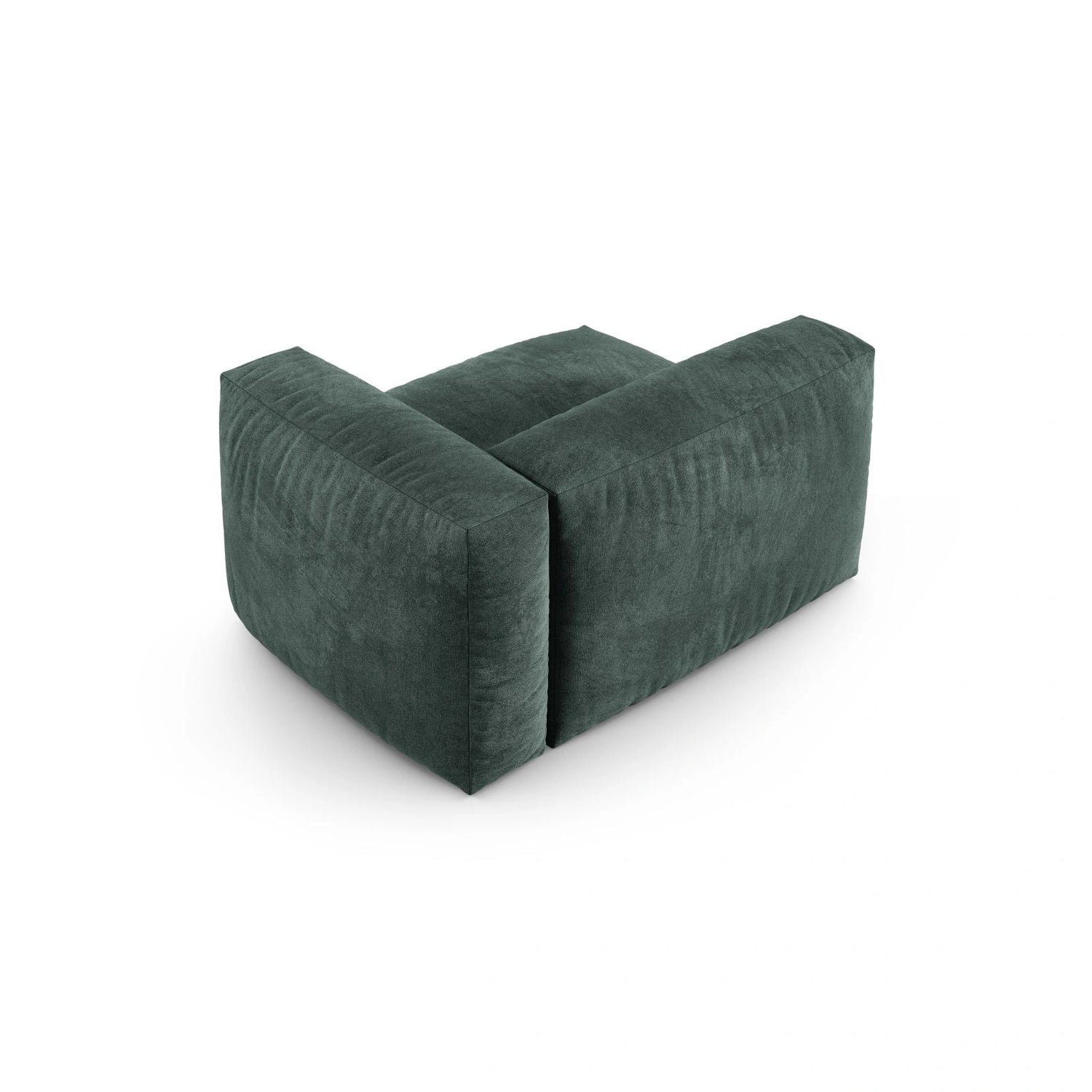 Martina Modulares Sofa Sitzelement, Rechte Seite, Sitztiefe 90 cm, aus Samt in Petrol (Vogue 12), 120x120 cm von Micadoni – Bild 4