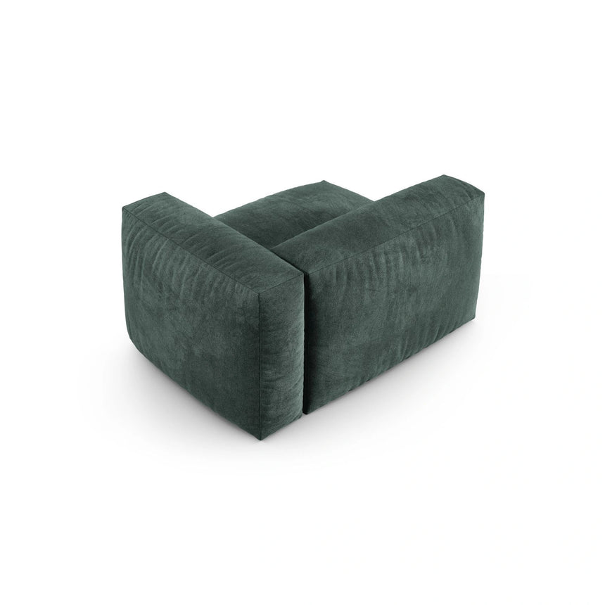 Martina Modulares Sofa Sitzelement, Rechte Seite, Sitztiefe 90 cm, aus Samt in Petrol (Vogue 12), 120x120 cm von Micadoni – Bild 4
