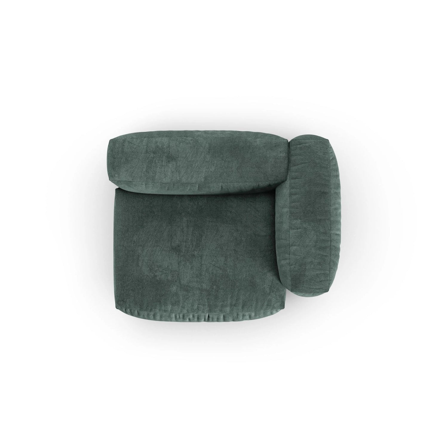 Martina Modulares Sofa Sitzelement, Rechte Seite, Sitztiefe 90 cm, aus Samt in Petrol (Vogue 12), 120x120 cm von Micadoni – Bild 5