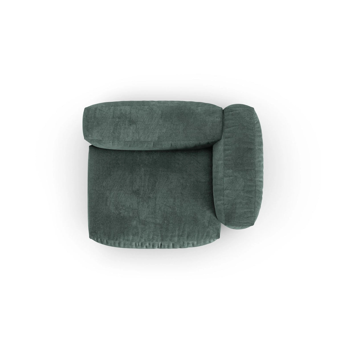 Martina Modulares Sofa Sitzelement, Rechte Seite, Sitztiefe 90 cm, aus Samt in Petrol (Vogue 12), 120x120 cm von Micadoni – Bild 5