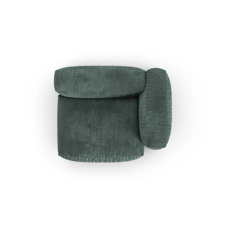 Martina Modulares Sofa Sitzelement, Rechte Seite, Sitztiefe 90 cm, aus Samt in Petrol (Vogue 12), 120x120 cm von Micadoni – Bild 5
