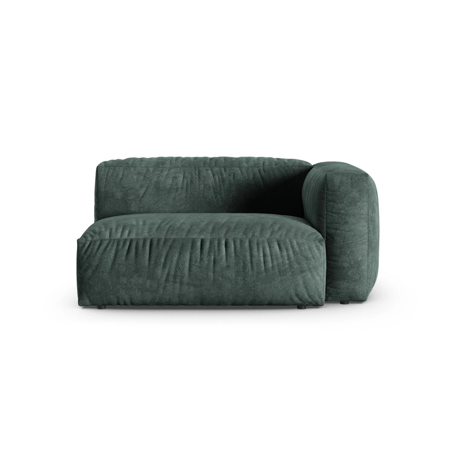 Martina Modulares Sofa Sitzelement, Rechte Seite, Sitztiefe 90 cm, aus Samt in Petrol (Vogue 12), 160x120 cm von Micadoni – Bild 1