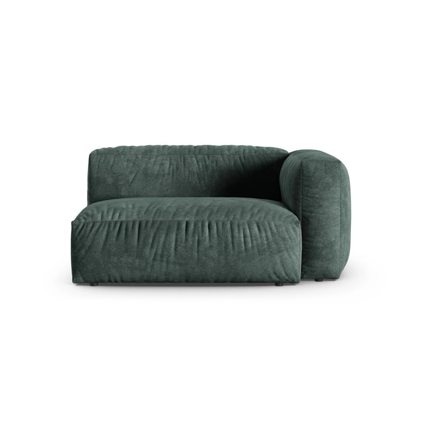 Martina Modulares Sofa Sitzelement, Rechte Seite, Sitztiefe 90 cm, aus Samt in Petrol (Vogue 12), 160x120 cm von Micadoni – Bild 1