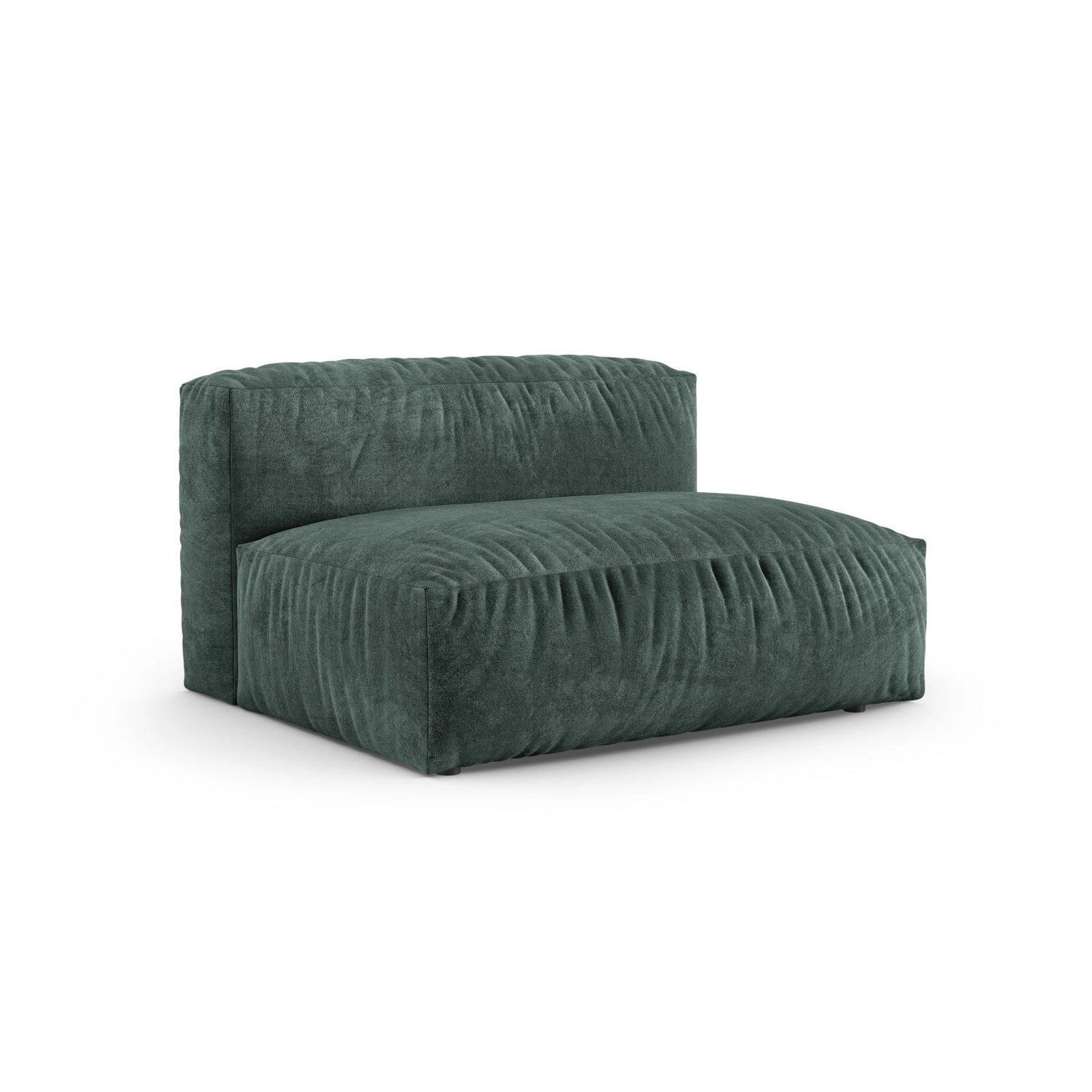 Martina Modulares Sofa Sitzelement, Rechte Seite, Sitztiefe 90 cm, aus Samt in Petrol (Vogue 12), 160x120 cm von Micadoni – Bild 3