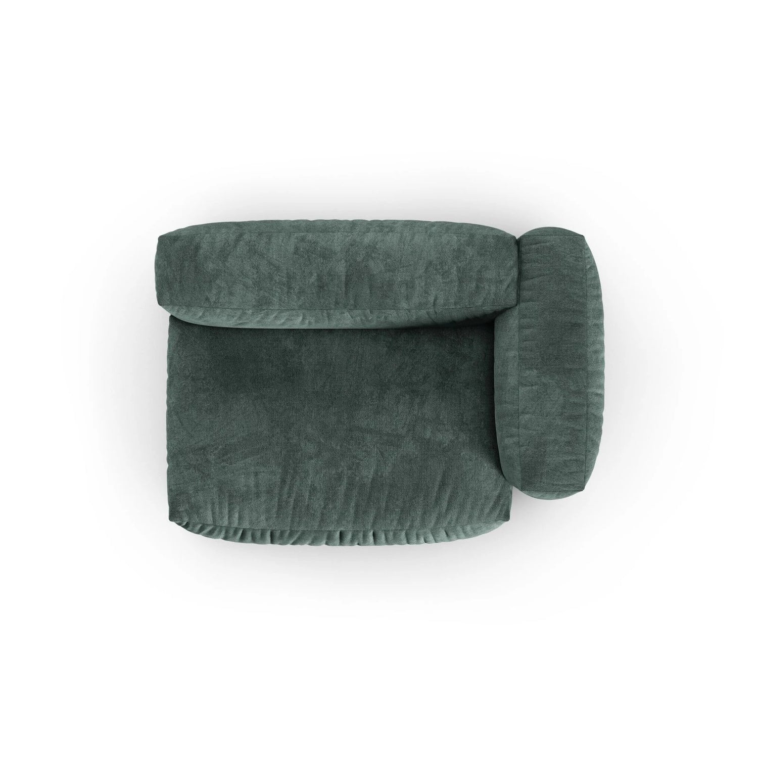 Martina Modulares Sofa Sitzelement, Rechte Seite, Sitztiefe 90 cm, aus Samt in Petrol (Vogue 12), 160x120 cm von Micadoni – Bild 5