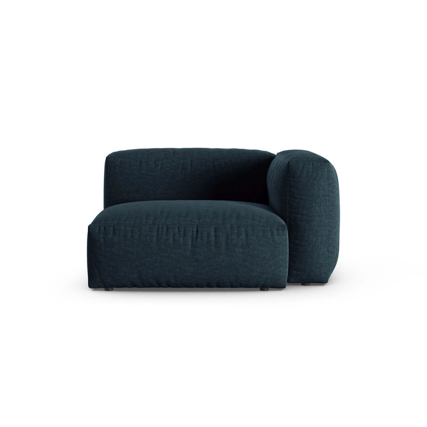 Martina Modulares Sofa Sitzelement, Rechte Seite, Sitztiefe 90 cm, aus Strukturierter Stoff in Blau Jeans (Boston Ocean), 120x120 cm von Micadoni – Bild 1