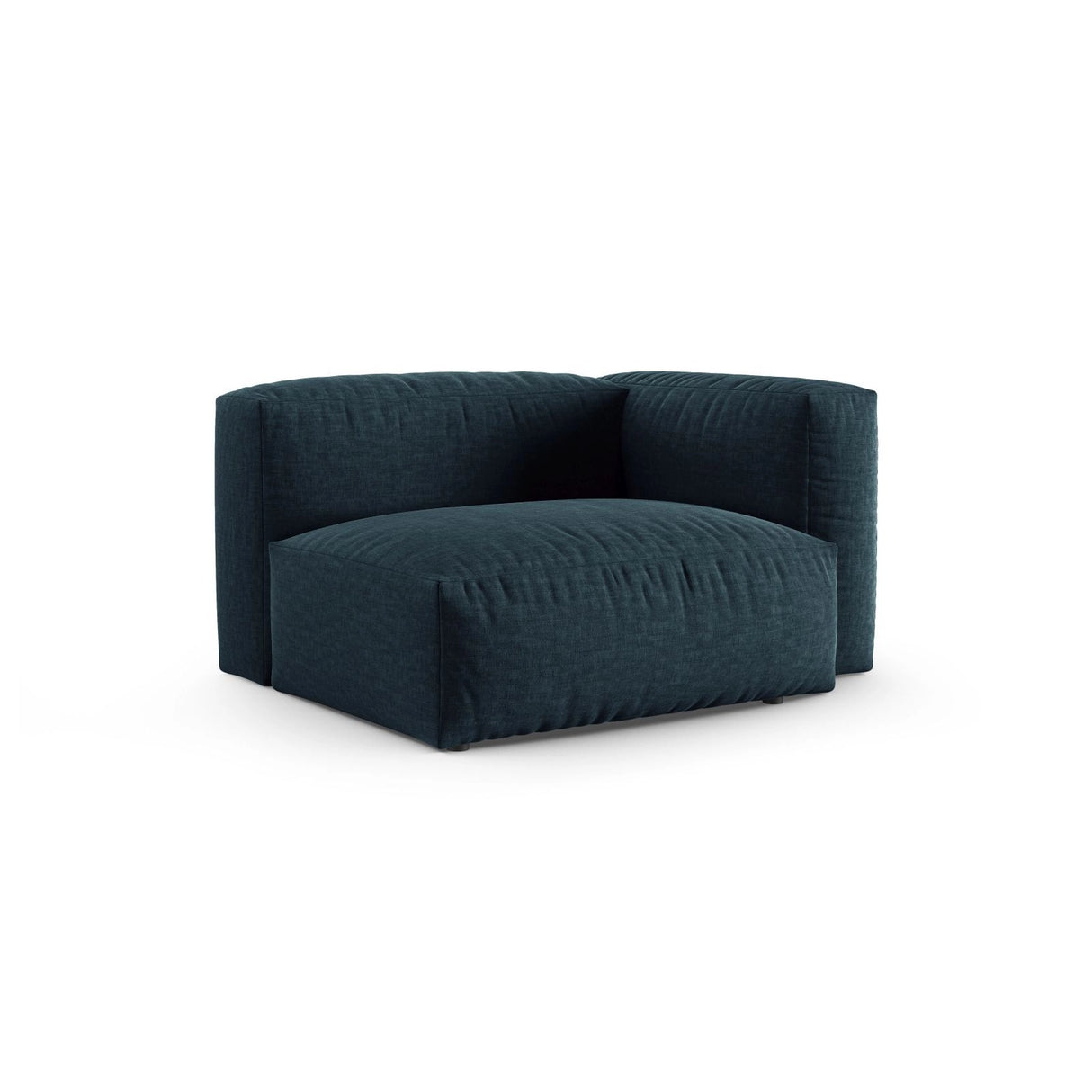 Martina Modulares Sofa Sitzelement, Rechte Seite, Sitztiefe 90 cm, aus Strukturierter Stoff in Blau Jeans (Boston Ocean), 120x120 cm von Micadoni – Bild 3