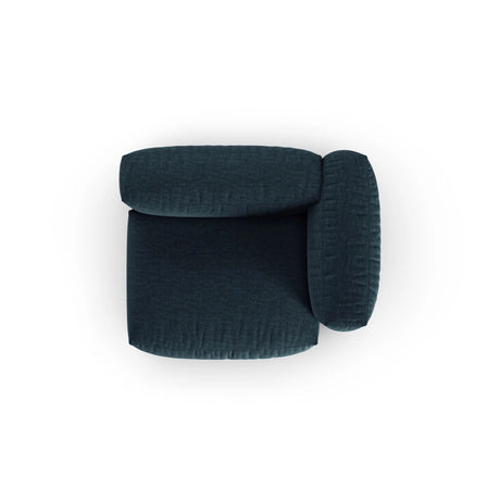 Martina Modulares Sofa Sitzelement, Rechte Seite, Sitztiefe 90 cm, aus Strukturierter Stoff in Blau Jeans (Boston Ocean), 120x120 cm von Micadoni – Bild 5