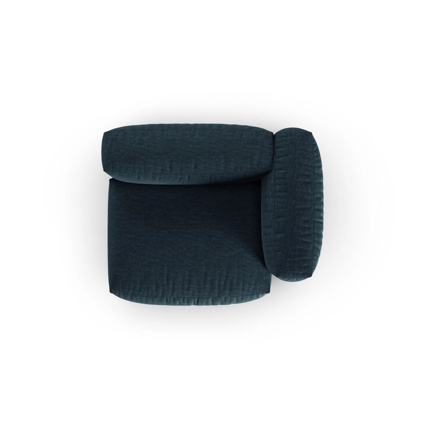 Martina Modulares Sofa Sitzelement, Rechte Seite, Sitztiefe 90 cm, aus Strukturierter Stoff in Blau Jeans (Boston Ocean), 120x120 cm von Micadoni – Bild 5