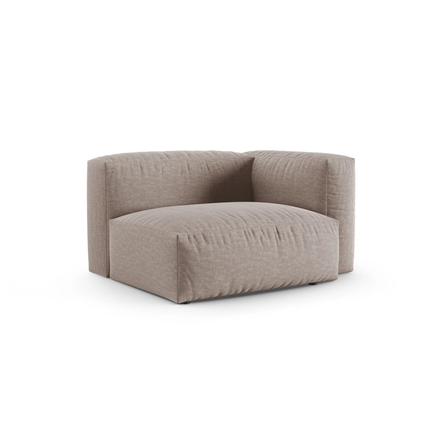 Martina Modulares Sofa Sitzelement, Rechte Seite, Sitztiefe 90 cm, aus Strukturierter Stoff in Dunkelbeige (Boston Trufa), 120x120 cm von Micadoni – Bild 3