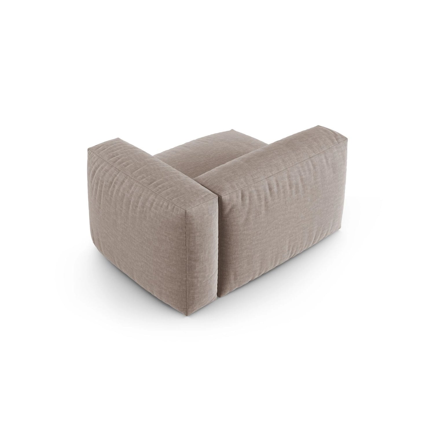 Martina Modulares Sofa Sitzelement, Rechte Seite, Sitztiefe 90 cm, aus Strukturierter Stoff in Dunkelbeige (Boston Trufa), 120x120 cm von Micadoni – Bild 4