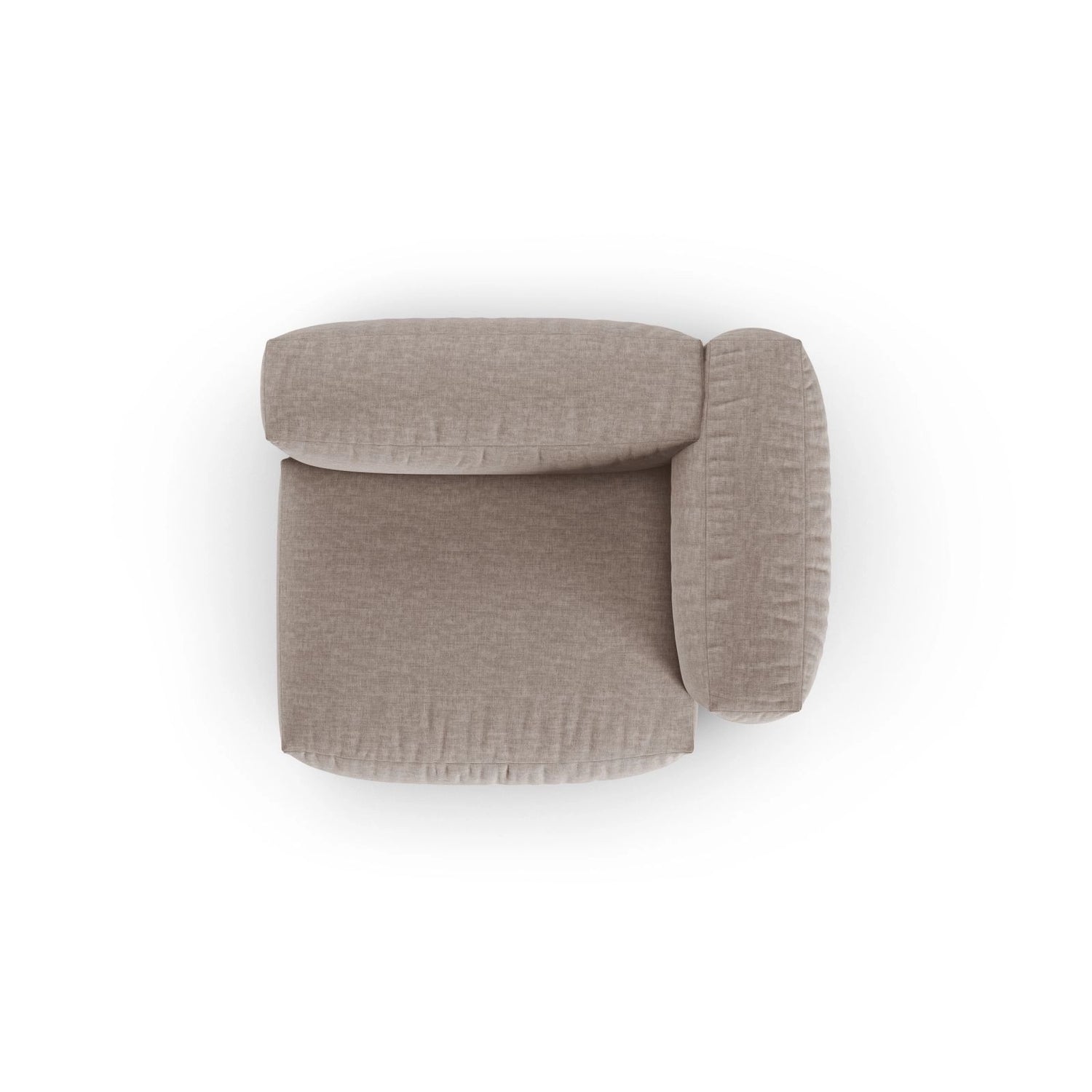 Martina Modulares Sofa Sitzelement, Rechte Seite, Sitztiefe 90 cm, aus Strukturierter Stoff in Dunkelbeige (Boston Trufa), 120x120 cm von Micadoni – Bild 5