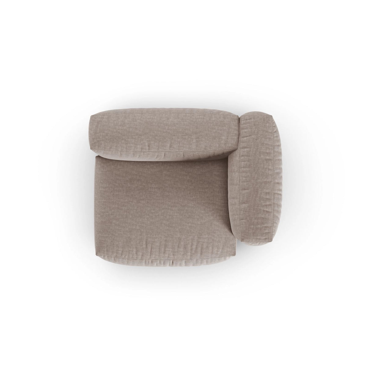 Martina Modulares Sofa Sitzelement, Rechte Seite, Sitztiefe 90 cm, aus Strukturierter Stoff in Dunkelbeige (Boston Trufa), 120x120 cm von Micadoni – Bild 5