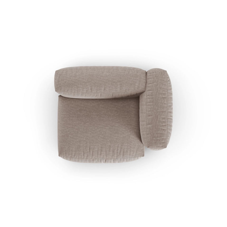 Martina Modulares Sofa Sitzelement, Rechte Seite, Sitztiefe 90 cm, aus Strukturierter Stoff in Dunkelbeige (Boston Trufa), 120x120 cm von Micadoni – Bild 5
