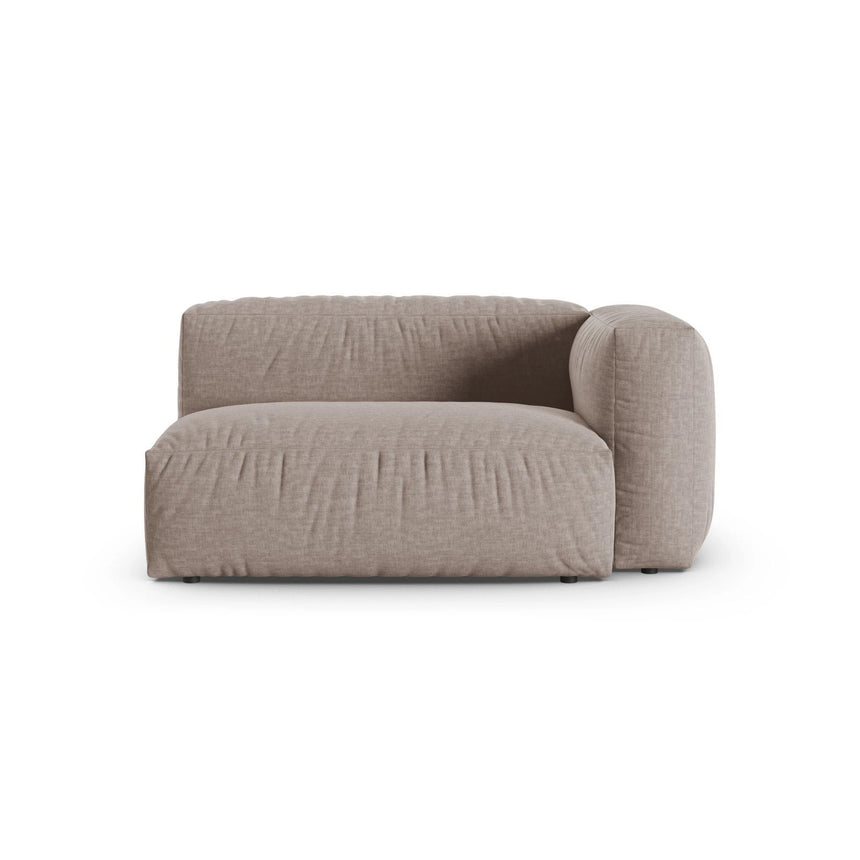 Martina Modulares Sofa Sitzelement, Rechte Seite, Sitztiefe 90 cm, aus Strukturierter Stoff in Dunkelbeige (Boston Trufa), 160x120 cm von Micadoni – Bild 1