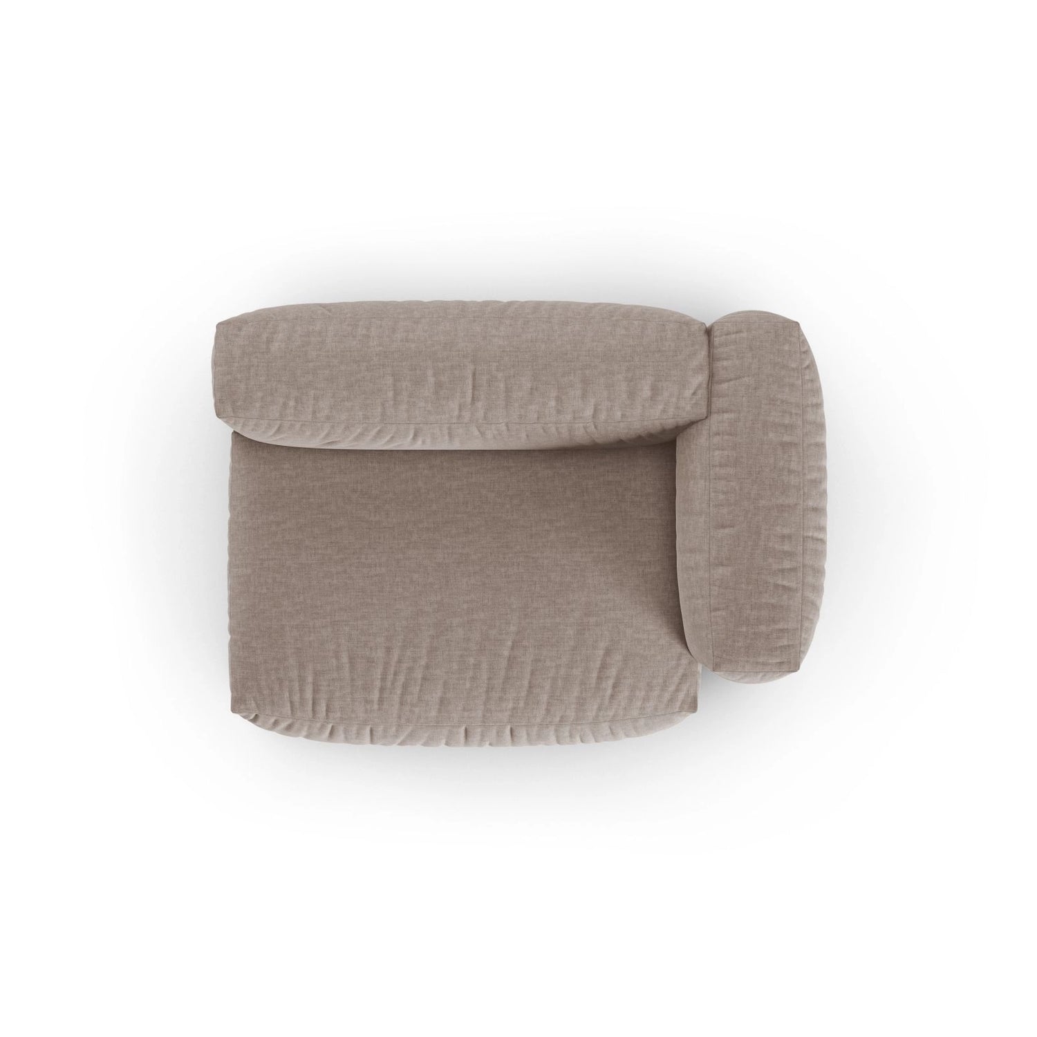 Martina Modulares Sofa Sitzelement, Rechte Seite, Sitztiefe 90 cm, aus Strukturierter Stoff in Dunkelbeige (Boston Trufa), 160x120 cm von Micadoni – Bild 5