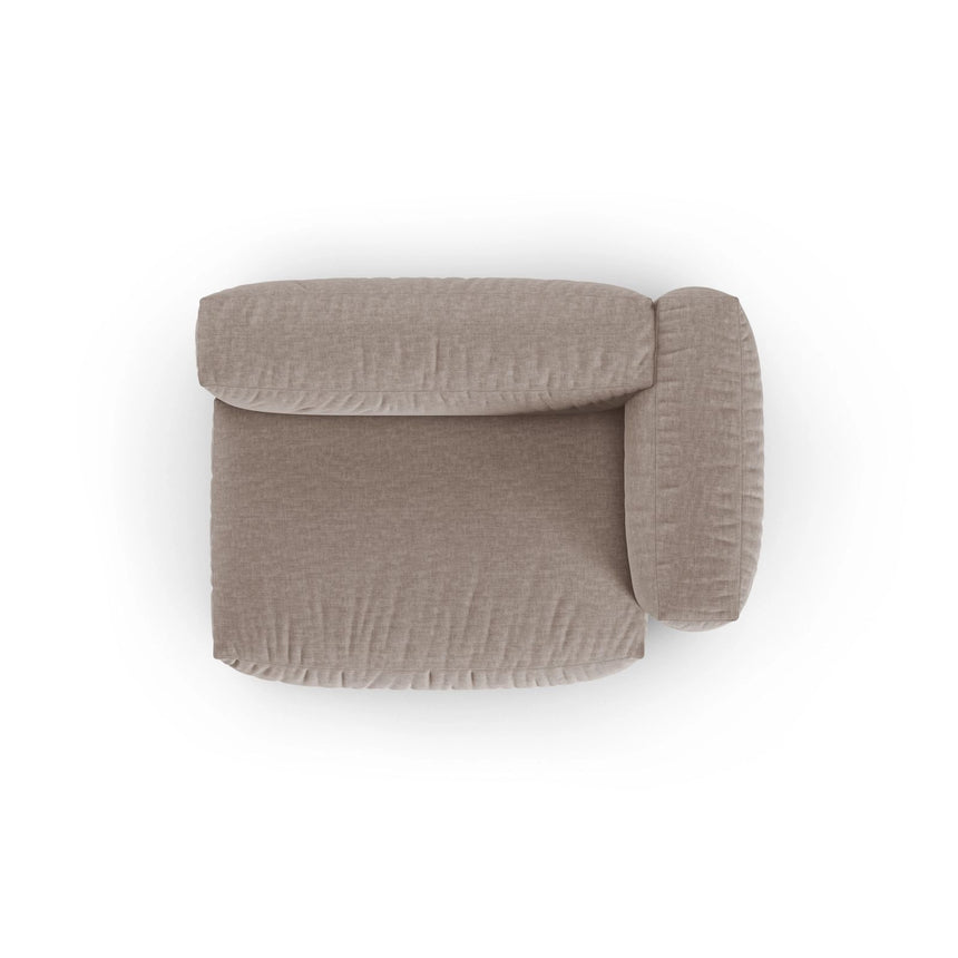 Martina Modulares Sofa Sitzelement, Rechte Seite, Sitztiefe 90 cm, aus Strukturierter Stoff in Dunkelbeige (Boston Trufa), 160x120 cm von Micadoni – Bild 5