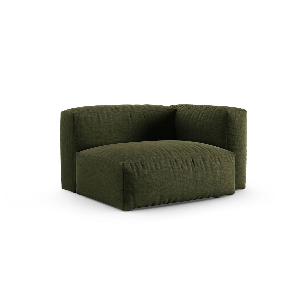 Martina Modulares Sofa Sitzelement, Rechte Seite, Sitztiefe 90 cm, aus Strukturierter Stoff in Grün (Boston Forest), 120x120 cm von Micadoni – Bild 3