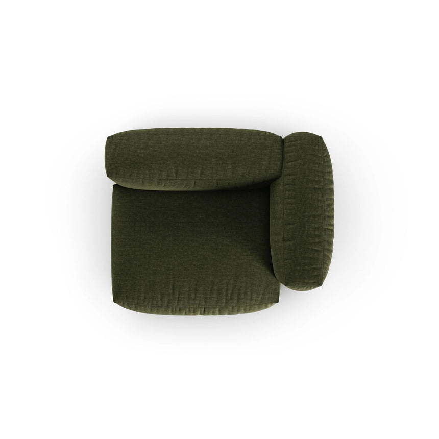 Martina Modulares Sofa Sitzelement, Rechte Seite, Sitztiefe 90 cm, aus Strukturierter Stoff in Grün (Boston Forest), 120x120 cm von Micadoni – Bild 5