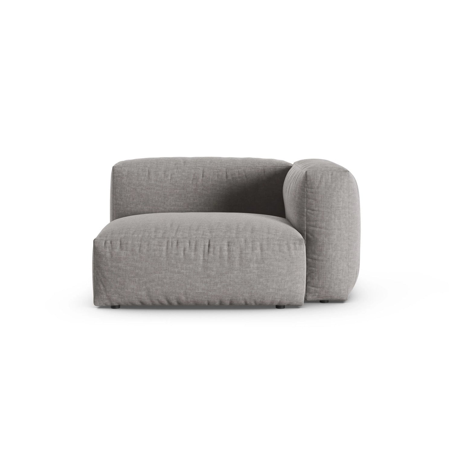 Martina Modulares Sofa Sitzelement, Rechte Seite, Sitztiefe 90 cm, aus Strukturierter Stoff in Hellgrau (Boston Light Grey), 120x120 cm von Micadoni – Bild 1