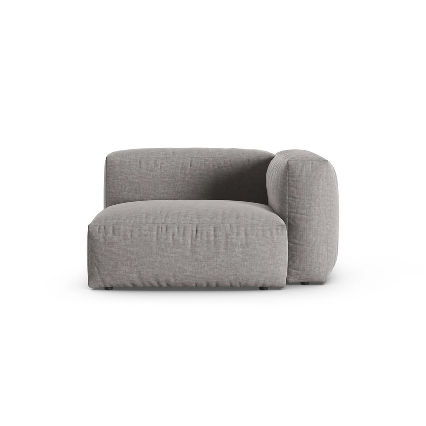 Martina Modulares Sofa Sitzelement, Rechte Seite, Sitztiefe 90 cm, aus Strukturierter Stoff in Hellgrau (Boston Light Grey), 120x120 cm von Micadoni – Bild 1