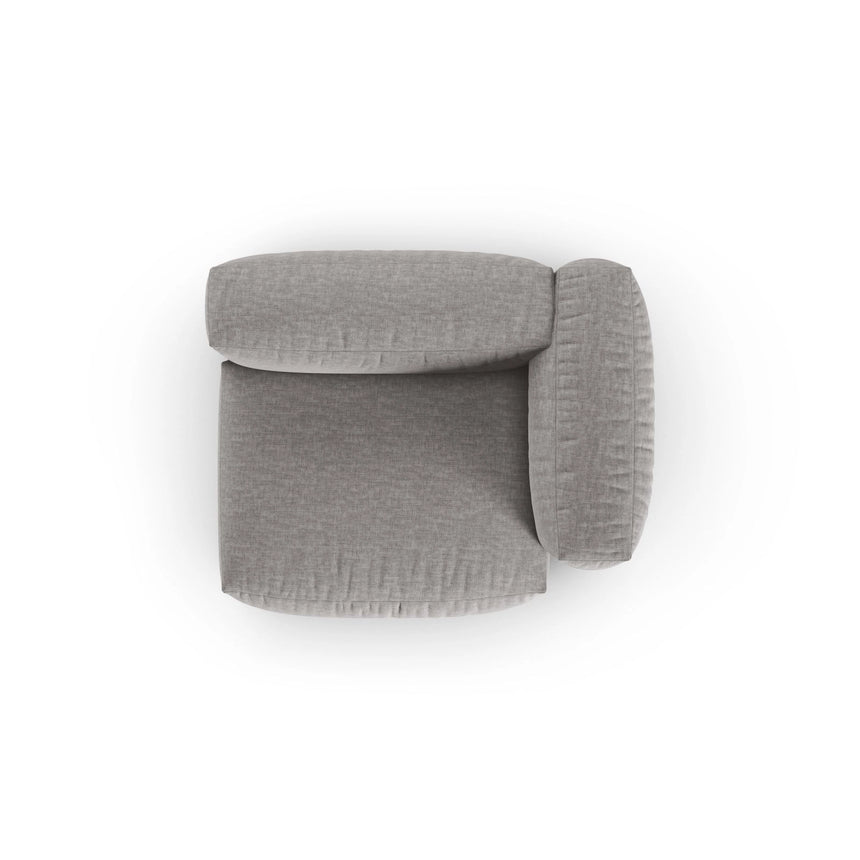 Martina Modulares Sofa Sitzelement, Rechte Seite, Sitztiefe 90 cm, aus Strukturierter Stoff in Hellgrau (Boston Light Grey), 120x120 cm von Micadoni – Bild 5