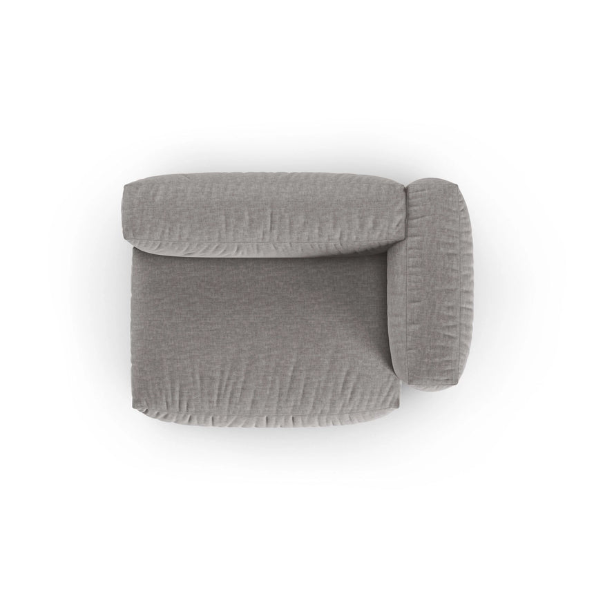 Martina Modulares Sofa Sitzelement, Rechte Seite, Sitztiefe 90 cm, aus Strukturierter Stoff in Hellgrau (Boston Light Grey), 160x120 cm von Micadoni – Bild 5