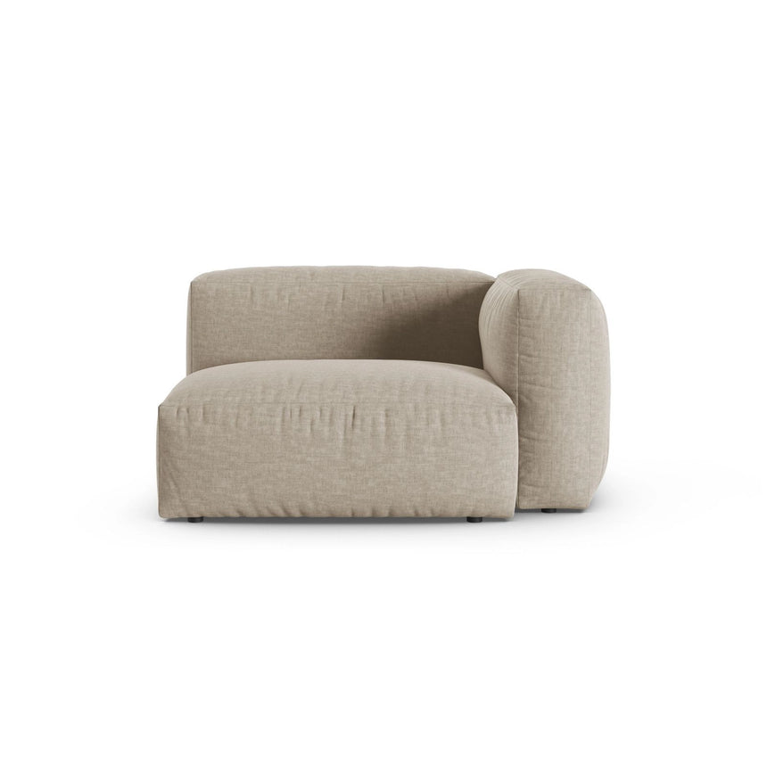Martina Modulares Sofa Sitzelement, Rechte Seite, Sitztiefe 90 cm, aus Strukturierter Stoff in Leichtes Beige (Boston Toffee), 120x120 cm von Micadoni – Bild 1