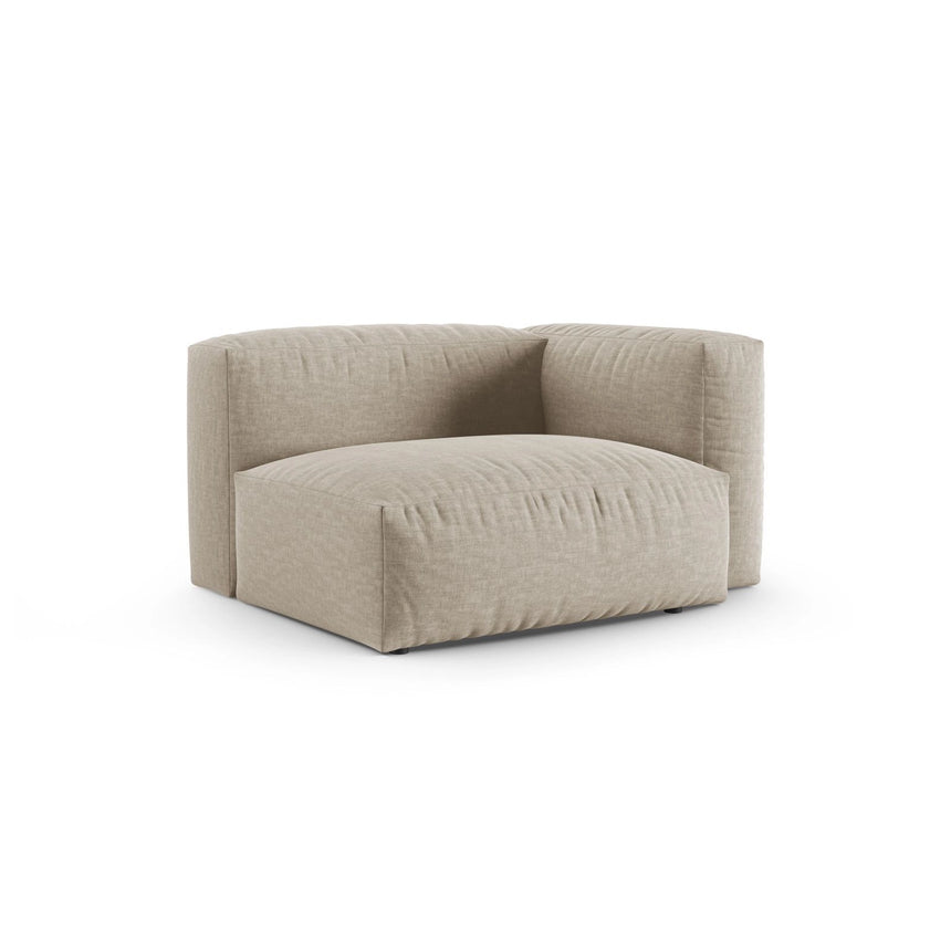Martina Modulares Sofa Sitzelement, Rechte Seite, Sitztiefe 90 cm, aus Strukturierter Stoff in Leichtes Beige (Boston Toffee), 120x120 cm von Micadoni – Bild 3