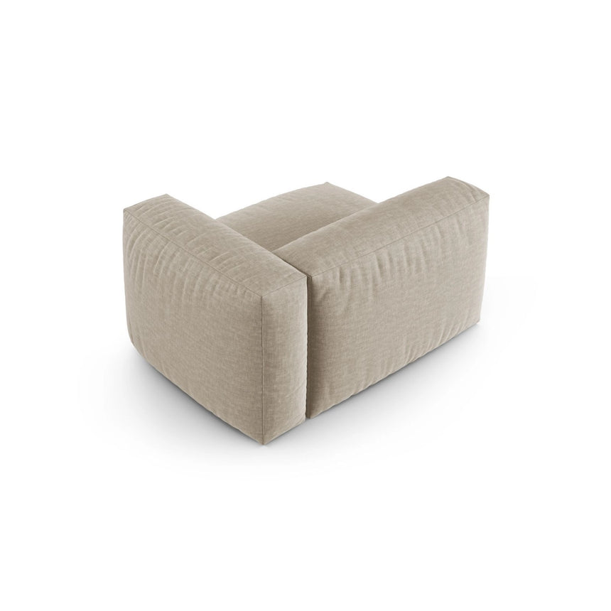 Martina Modulares Sofa Sitzelement, Rechte Seite, Sitztiefe 90 cm, aus Strukturierter Stoff in Leichtes Beige (Boston Toffee), 120x120 cm von Micadoni – Bild 4