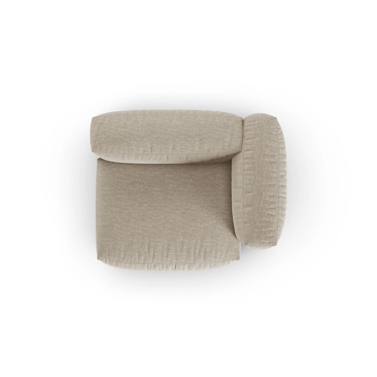 Martina Modulares Sofa Sitzelement, Rechte Seite, Sitztiefe 90 cm, aus Strukturierter Stoff in Leichtes Beige (Boston Toffee), 120x120 cm von Micadoni – Bild 5