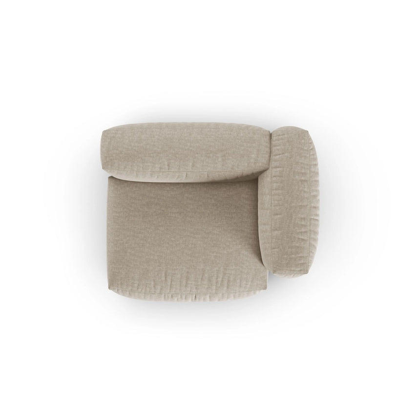 Martina Modulares Sofa Sitzelement, Rechte Seite, Sitztiefe 90 cm, aus Strukturierter Stoff in Leichtes Beige (Boston Toffee), 120x120 cm von Micadoni – Bild 5