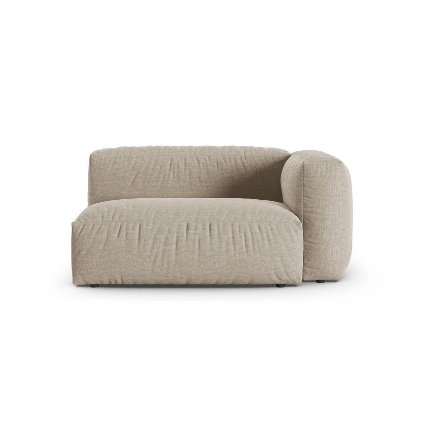 Martina Modulares Sofa Sitzelement, Rechte Seite, Sitztiefe 90 cm, aus Strukturierter Stoff in Leichtes Beige (Boston Toffee), 160x120 cm von Micadoni – Bild 1