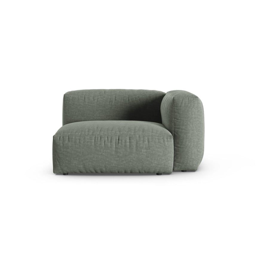 Martina Modulares Sofa Sitzelement, Rechte Seite, Sitztiefe 90 cm, aus Strukturierter Stoff in Moosgrün (Boston Water Green), 120x120 cm von Micadoni – Bild 1