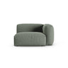 Martina Modulares Sofa Sitzelement, Rechte Seite, Sitztiefe 90 cm, aus Strukturierter Stoff in Moosgrün (Boston Water Green), 120x120 cm von Micadoni – Bild 1