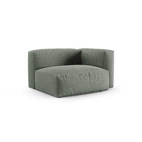 Martina Modulares Sofa Sitzelement, Rechte Seite, Sitztiefe 90 cm, aus Strukturierter Stoff in Moosgrün (Boston Water Green), 120x120 cm von Micadoni – Bild 3