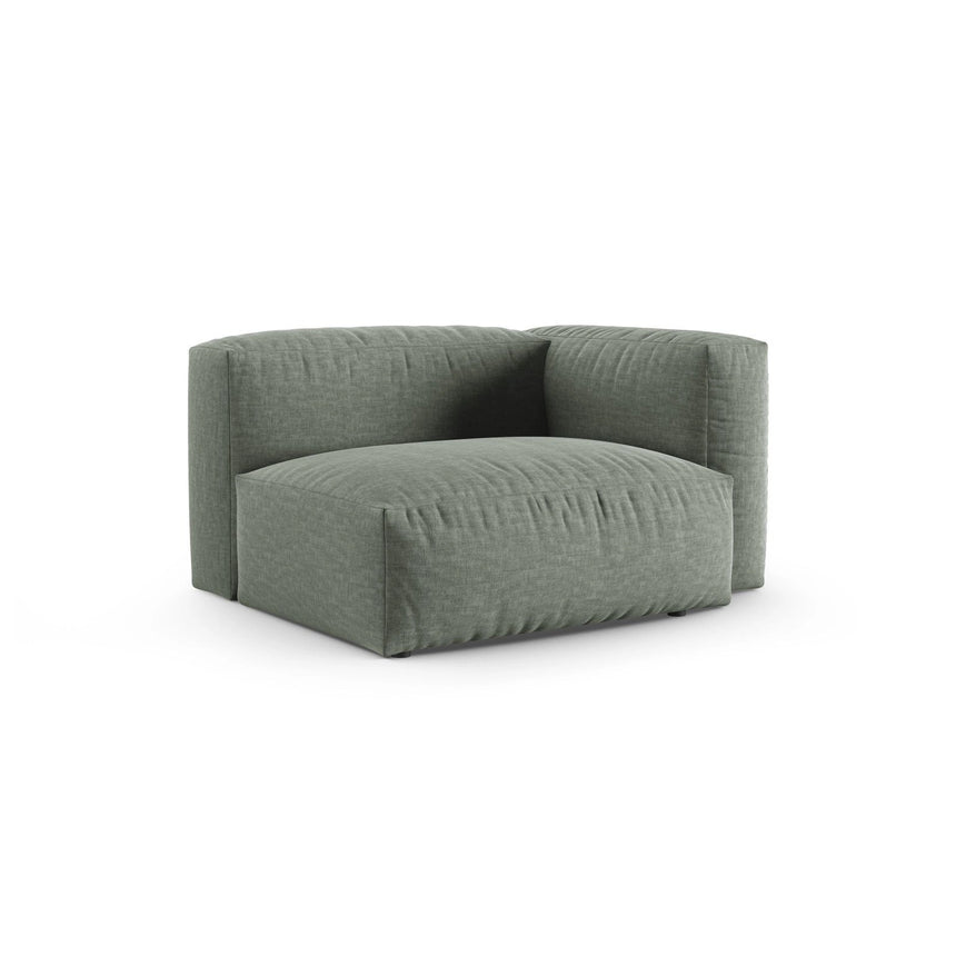 Martina Modulares Sofa Sitzelement, Rechte Seite, Sitztiefe 90 cm, aus Strukturierter Stoff in Moosgrün (Boston Water Green), 120x120 cm von Micadoni – Bild 3