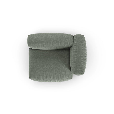 Martina Modulares Sofa Sitzelement, Rechte Seite, Sitztiefe 90 cm, aus Strukturierter Stoff in Moosgrün (Boston Water Green), 120x120 cm von Micadoni – Bild 5