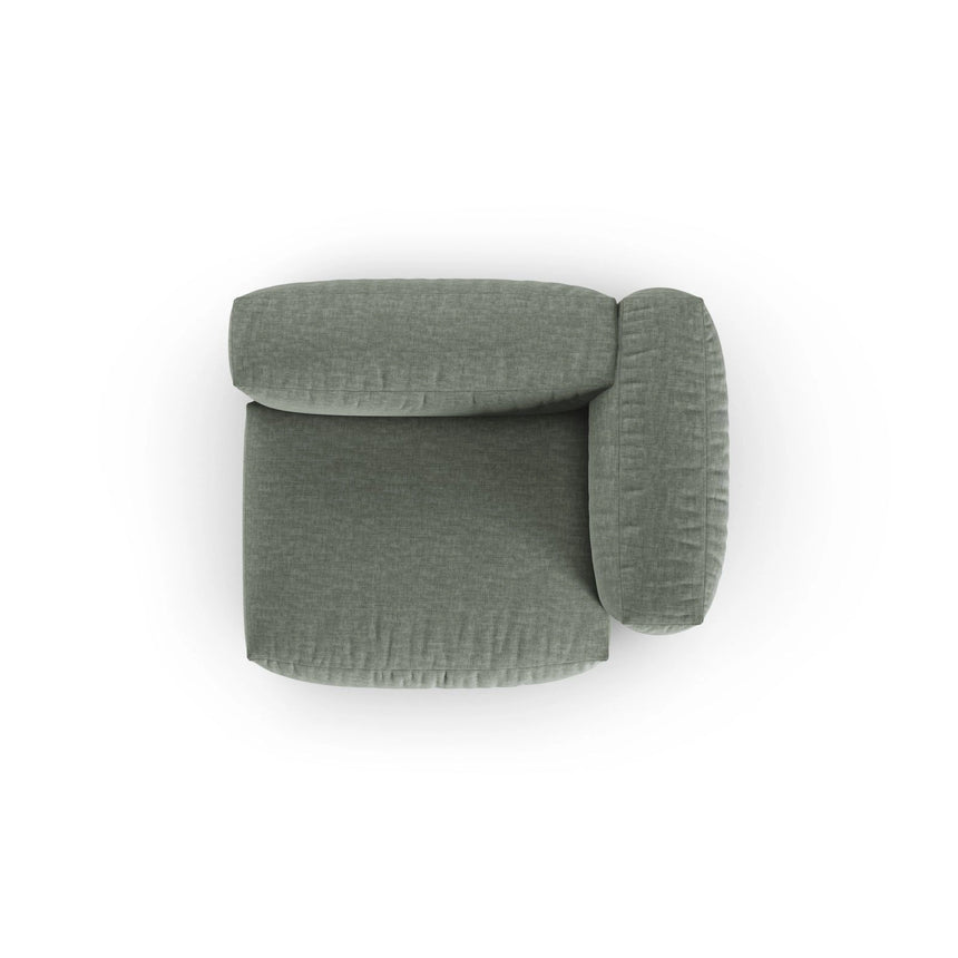 Martina Modulares Sofa Sitzelement, Rechte Seite, Sitztiefe 90 cm, aus Strukturierter Stoff in Moosgrün (Boston Water Green), 120x120 cm von Micadoni – Bild 5