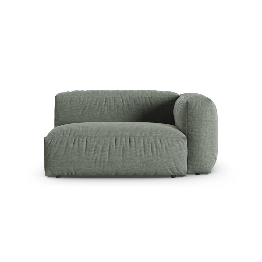 Martina Modulares Sofa Sitzelement, Rechte Seite, Sitztiefe 90 cm, aus Strukturierter Stoff in Moosgrün (Boston Water Green), 160x120 cm von Micadoni – Bild 1