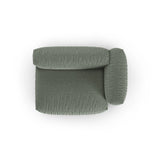 Martina Modulares Sofa Sitzelement, Rechte Seite, Sitztiefe 90 cm, aus Strukturierter Stoff in Moosgrün (Boston Water Green), 160x120 cm von Micadoni – Bild 5