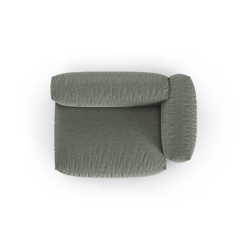 Martina Modulares Sofa Sitzelement, Rechte Seite, Sitztiefe 90 cm, aus Strukturierter Stoff in Moosgrün (Boston Water Green), 160x120 cm von Micadoni – Bild 5