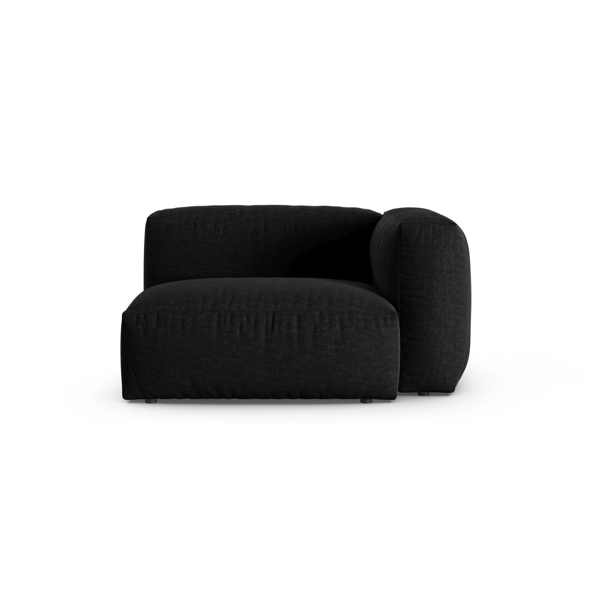 Martina Modulares Sofa Sitzelement, Rechte Seite, Sitztiefe 90 cm, aus Strukturierter Stoff in Schwarz (Boston Black), 120x120 cm von Micadoni – Bild 1