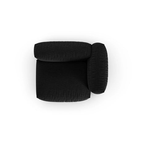 Martina Modulares Sofa Sitzelement, Rechte Seite, Sitztiefe 90 cm, aus Strukturierter Stoff in Schwarz (Boston Black), 120x120 cm von Micadoni – Bild 5